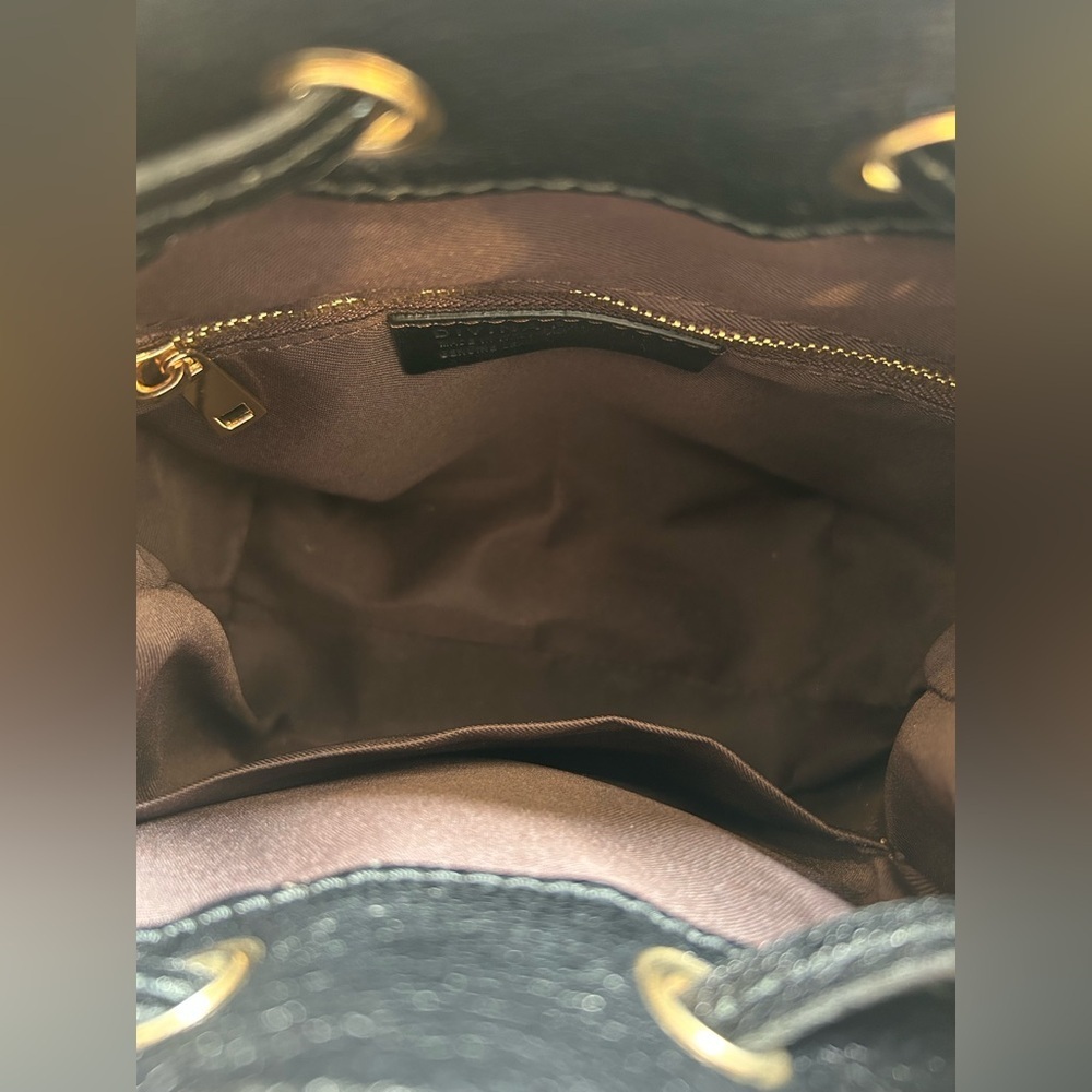 DIVINA FIRENZE Black Leather Tassel Bucket Bag | Small/Mini | Made in Italy - Picture 8 of 9